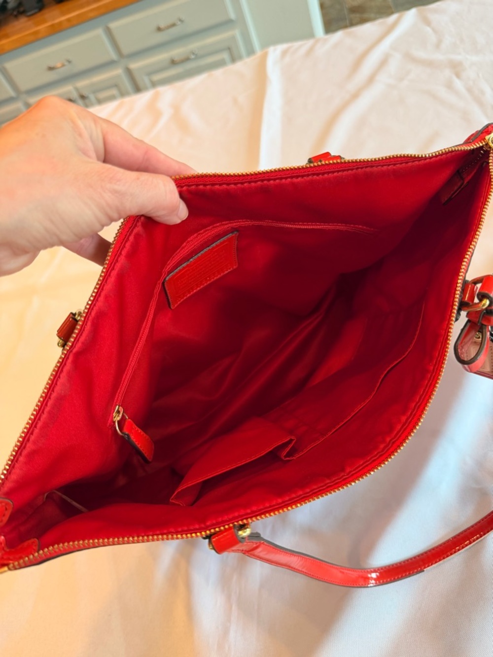 Coach No 25123 Poppy Orange Floral Scarf Tote Satchel - Picture 9 of 14
